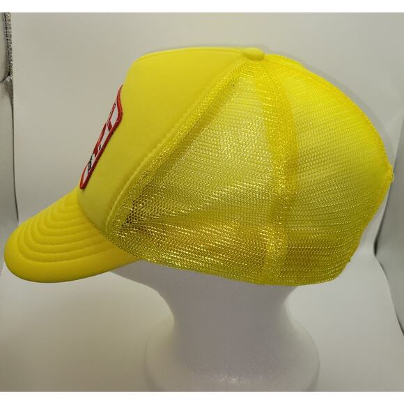 Vintage Advance Auto Parts Hat Cap Snapback Yellow Trucker PDQ Logo Patch 80's - Picture 14 of 16